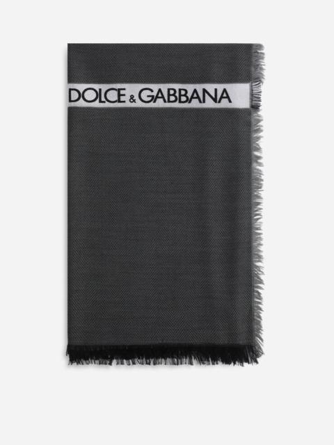 Dolce & Gabbana Modal/wool scarf with jacquard logo