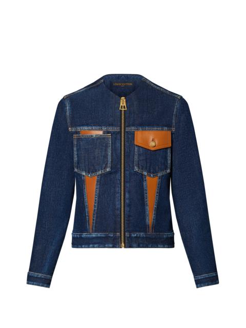 Louis Vuitton Leather Accent Denim Jacket