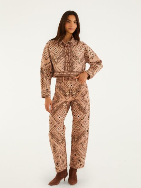 FARM RIO Beige Cosmopolitan Slim Pants