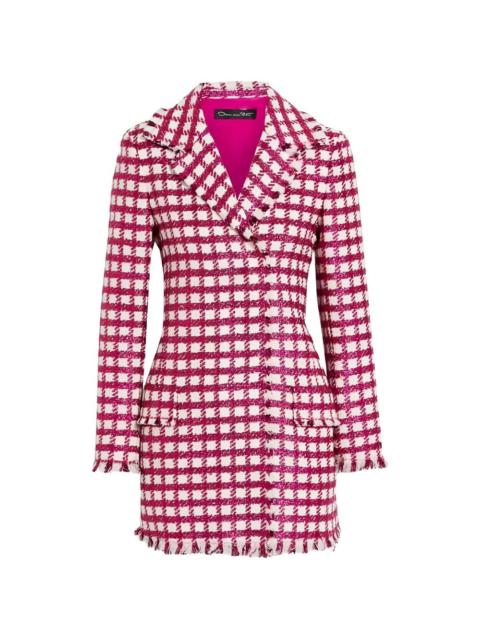 Oscar de la Renta checked tweed mini dress