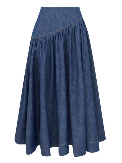 Zimmermann ECHO DENIM MIDI SKIRT