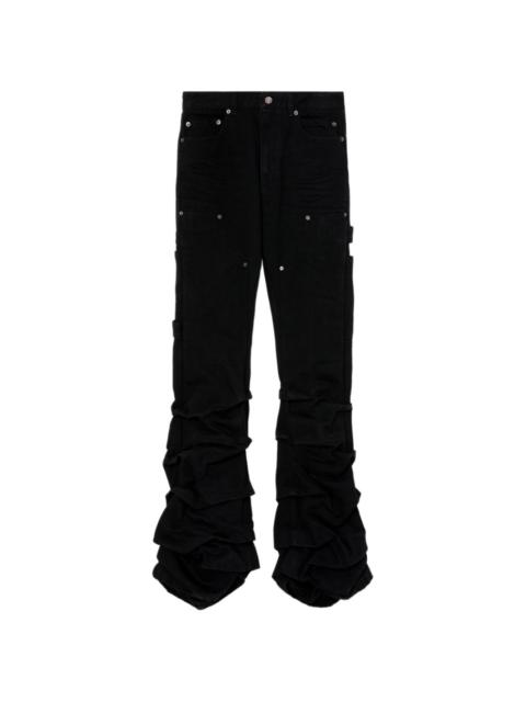 Wave low-rise flared jeans
