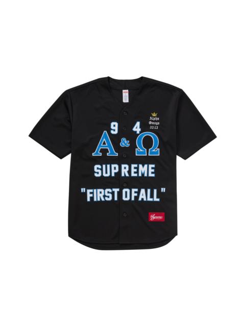 Supreme Supreme Alpha Omega Baseball Jersey Black