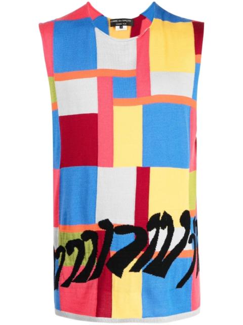 Comme des Garçons Homme Plus geometric-print sleeveless top