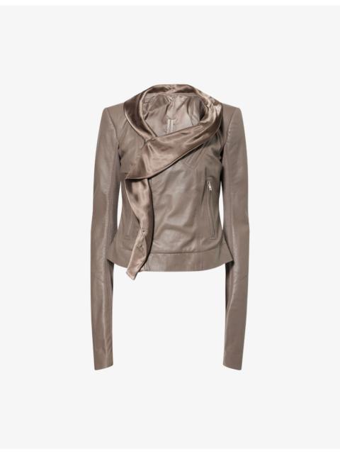 Rick Owens Scarf Leather Biker Jacket