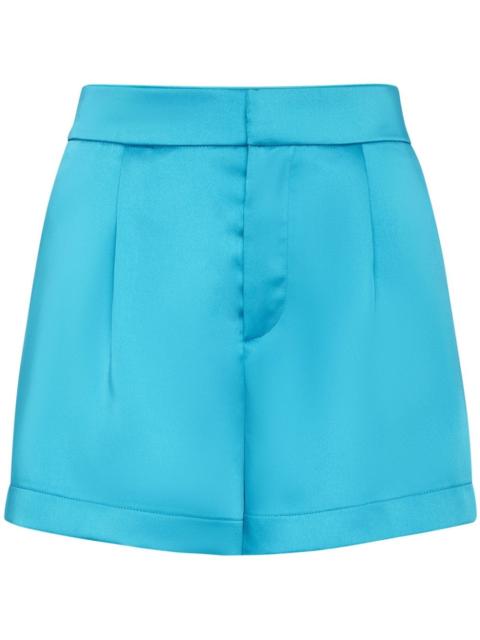 logo-plaque satin shorts