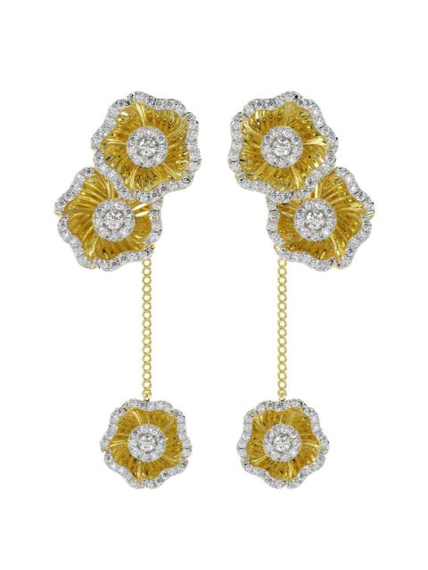 Marchesa HALO FLOWER YELLOW GOLD DROP EARRINGS