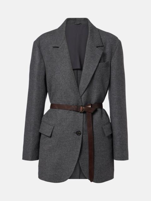 Brunello Cucinelli Belted wool and cashmere blazer