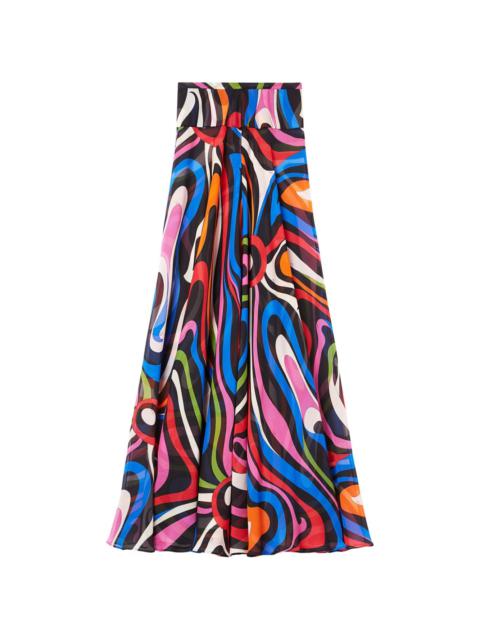 PUCCI Marmo-print silk maxi skirt