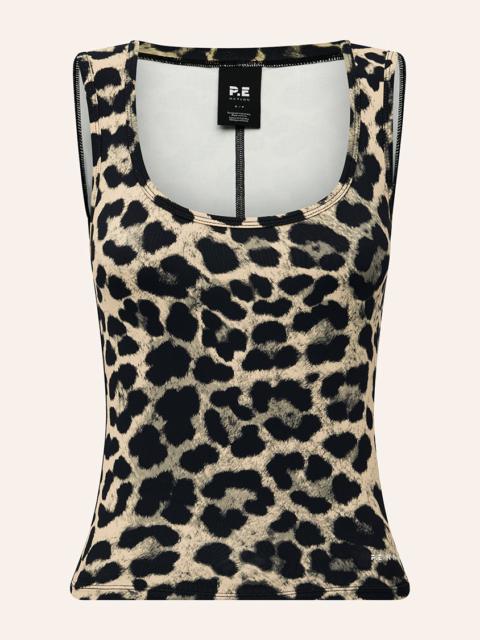 P.E NATION REFINE SCOOP TANK IN LEOPARD PRINT