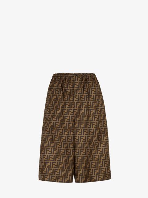 FENDI Brown twill Bermudas