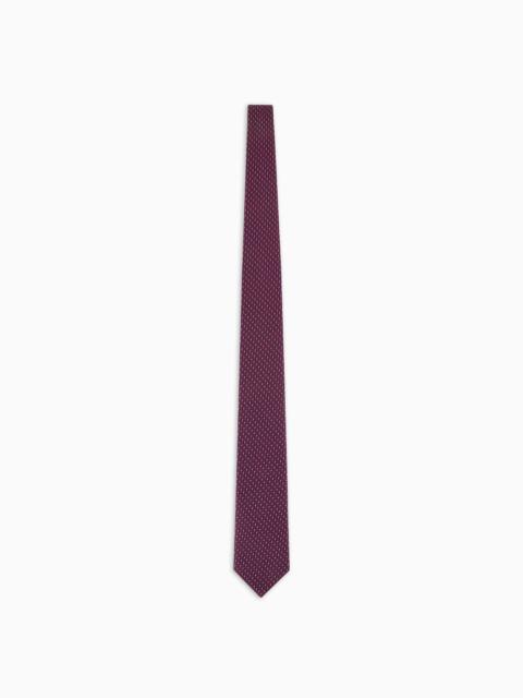 GIORGIO ARMANI Silk tie with geometric jacquard motif