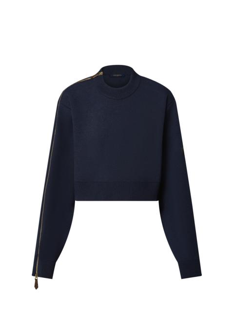 Louis Vuitton Monogram Trim Open Sleeve Cropped Pullover