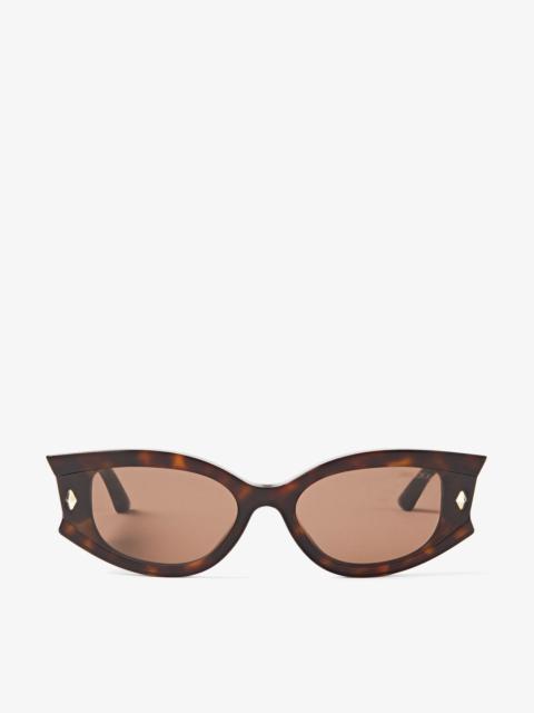 Skylar
Brown Havana Oval Sunglasses with Studs