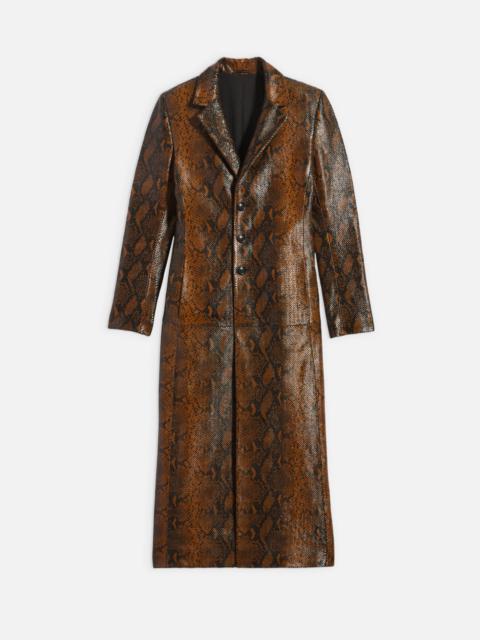 AMI Paris Long Leather Fitted Coat