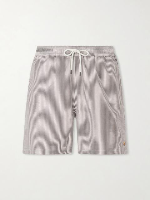 Polo Ralph Lauren Traveler Striped Straight-Leg Mid-Length Cotton-Blend Seersucker Swim Shorts