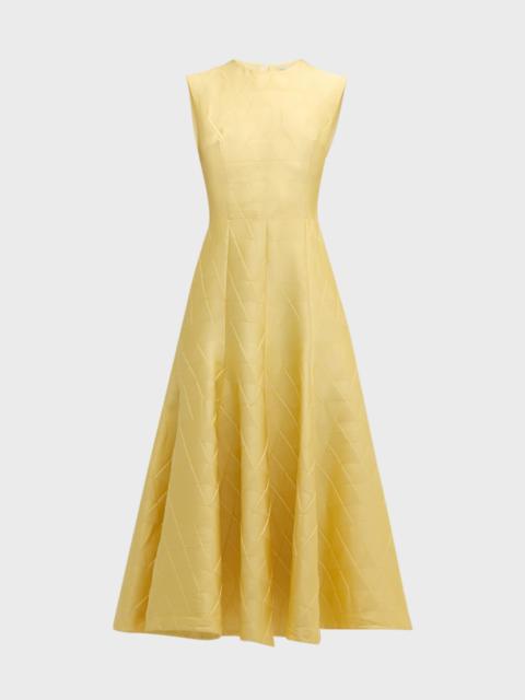 Dellah Geometric Jacquard Sleeveless Midi Dress