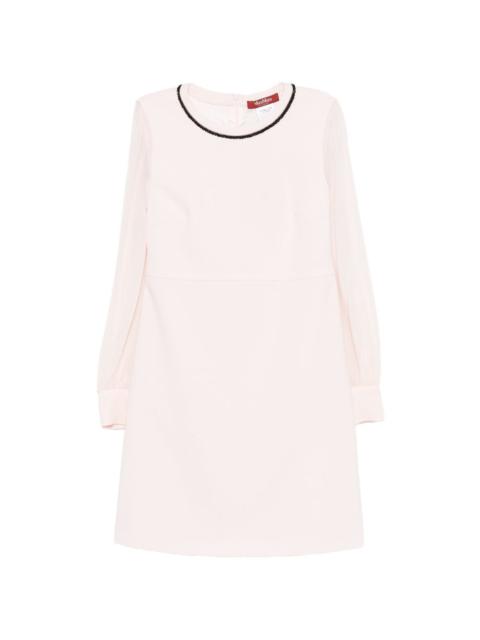 Max Mara Mstvolto beaded long-sleeve mini dress