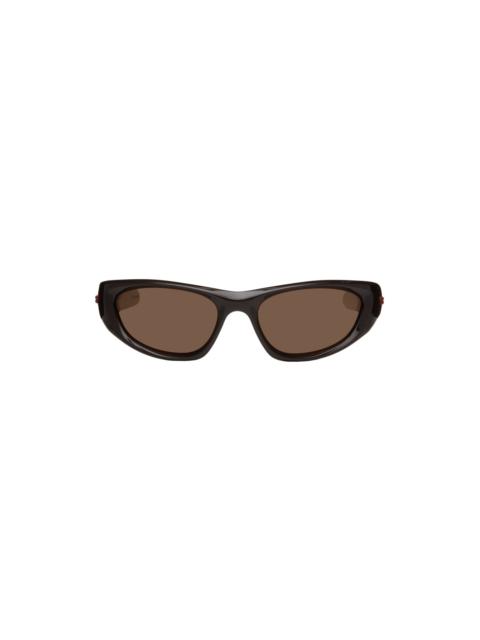 Brown Wraparound Sunglasses