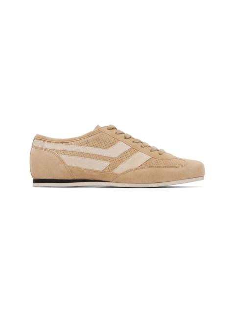 TOM FORD Beige Perforated Suede Brook Sneakers