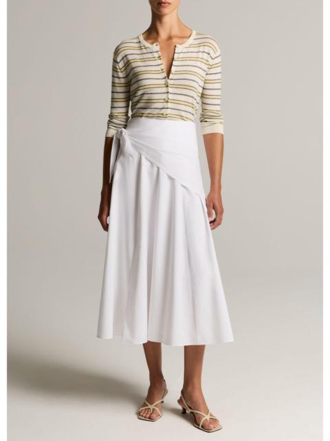 Vince Cotton Scarf-Tie Skirt