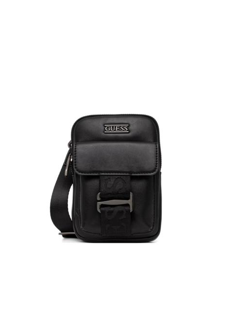 GUESS USA Boston logo-plaque flap-pocket messenger bag