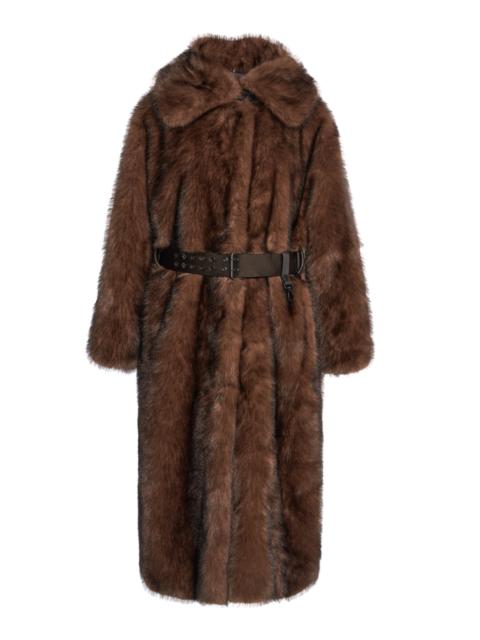 Moncler Grenoble Arly Long Faux Fur Coat brown