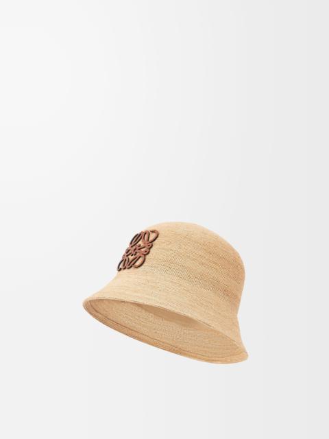 Loewe Bucket hat in raffia and calfskin