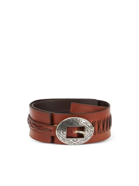 FORTELA engraved oval buckle belt