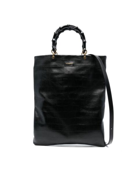 Jil Sander embossed leather tote bag