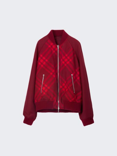Burberry Check Reversible Bomber Jacket Red