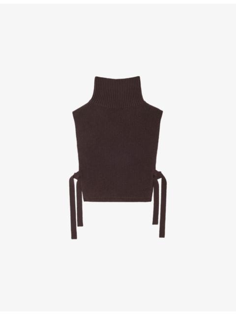 maje Clover-Embellished Wool And Cashmere Collar