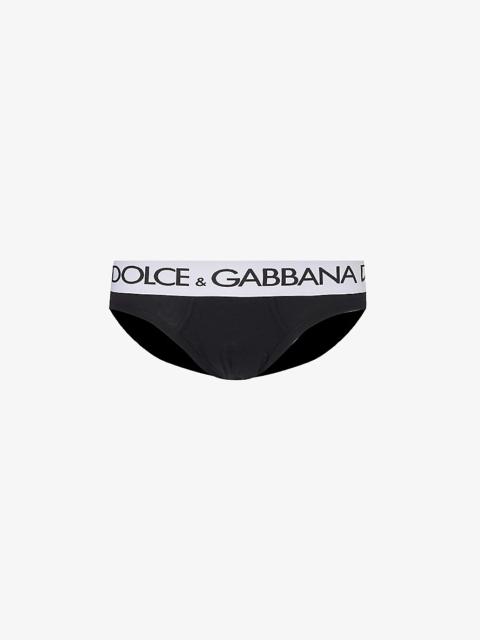 Dolce & Gabbana Logo-waistband stretch-cotton briefs