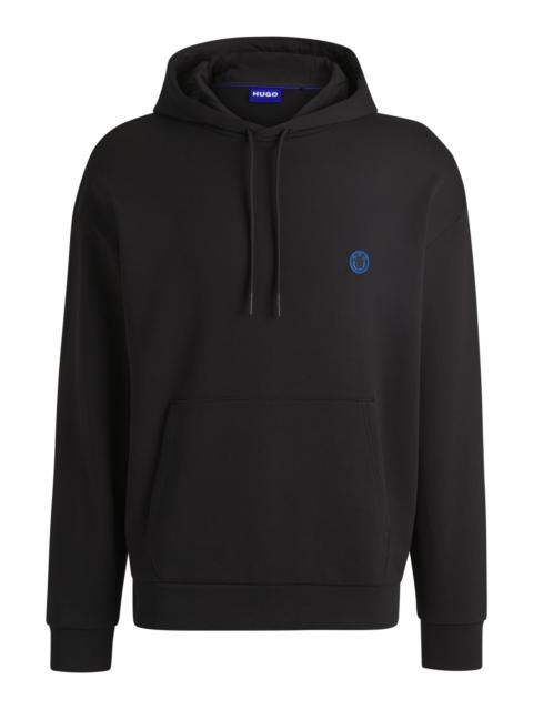 HUGO COTTON-TERRY HOODIE WITH HAPPY HUGO LOGO