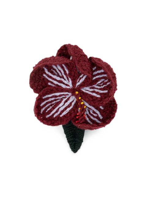 Alanui crochet-knit flower brooch