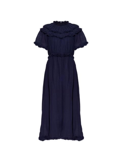 ULLA JOHNSON Ayan ruffled fringed dress