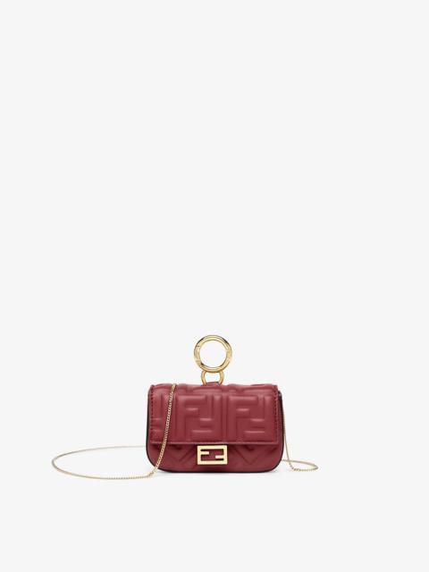 FENDI Burgundy nappa leather charm
