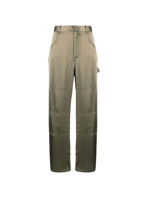 straight-leg satin trousers