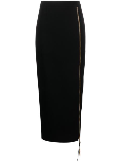 Moschino logo-lettering straight midi skirt
