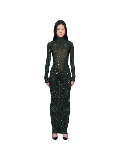 Alaïa Green Draped Maxi Dress