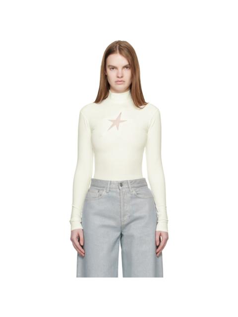 MUGLER Off-White Thick Lycra Turtleneck