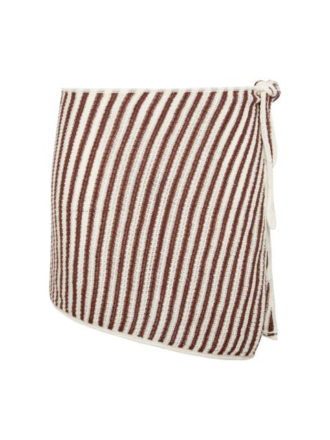 onia Knitted Linen Mini Sarong brown
