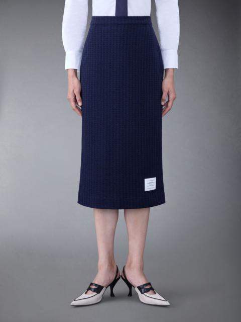 Thom Browne logo-patch jacquard skirt