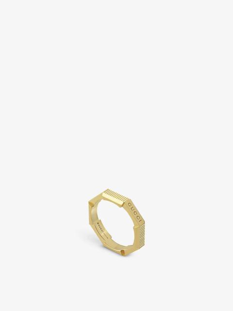 GUCCI Link to Love logo-embossed 18ct yellow gold ring