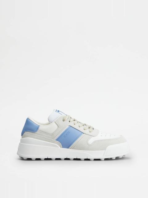 Tod's TOD'S SNEAKERS IN SUEDE AND SMOOTH LEATHER - WHITE, BLUE