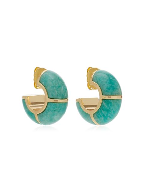 LIZZIE FORTUNATO Zellige Gold-Plated Amazonite Earrings blue