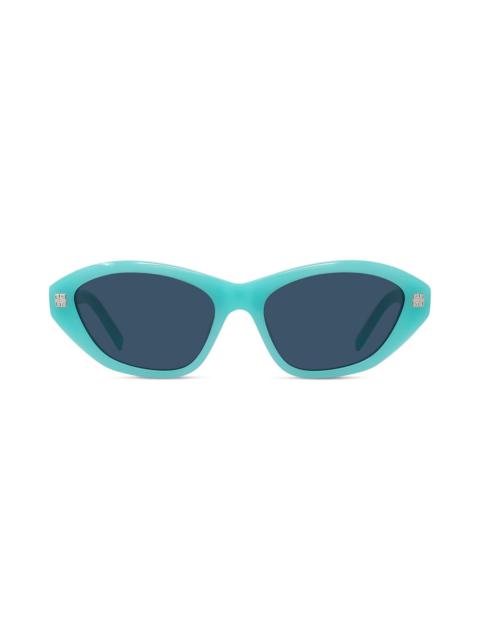 Givenchy GV Day 55mm Cat Eye Sunglasses in Shiny Light Blue /Blue at Nordstrom