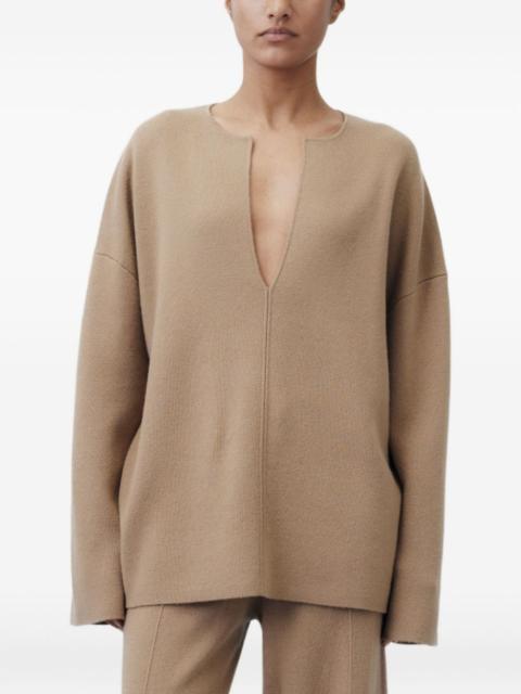 Allude v-neck knitted top