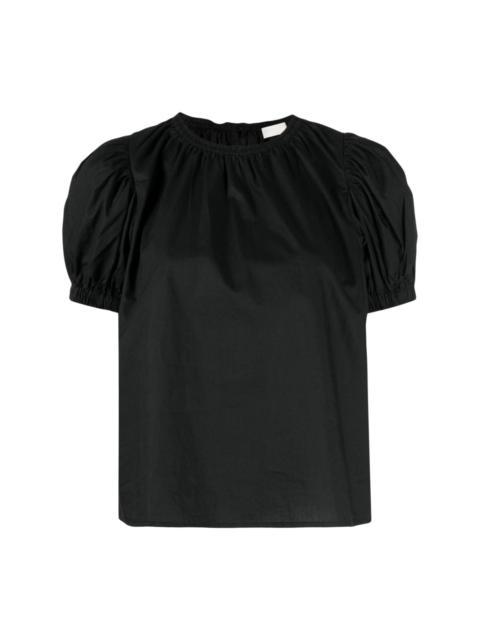 Frances pleated cotton top