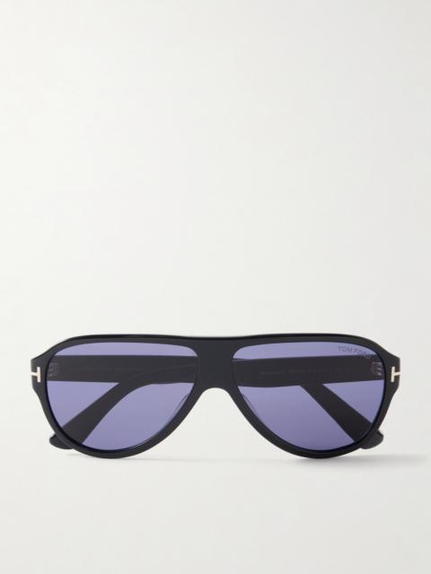 TOM FORD Samuele Aviator-style Tortoiseshell Acetate Sunglasses